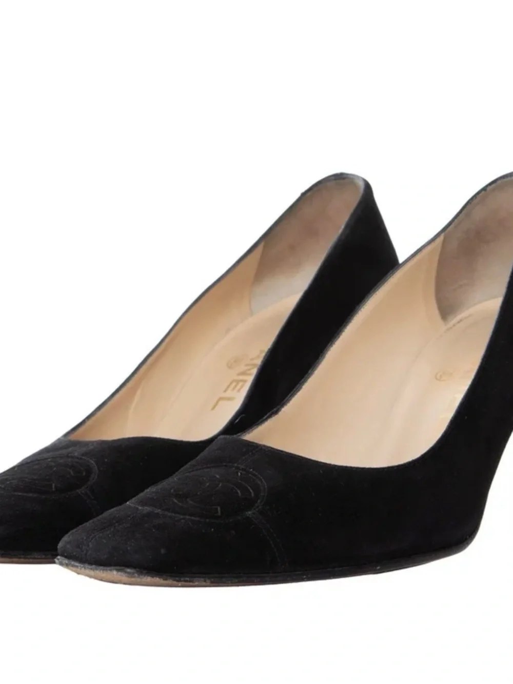 Chanel Vintage Black Suede Pointed-Toe Pump - Women